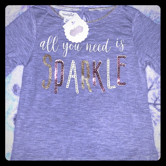 Mudpie 12-18m “All you need us sparkle” Shirt - Picture 1 of 2